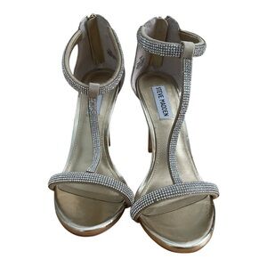 Steve Madden Silver Gold Heels with Metallic Finish